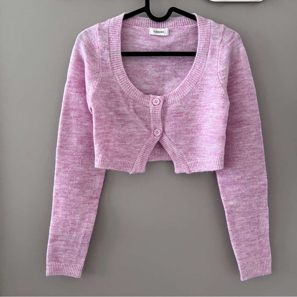 Glassons Pink Cropped Cardigan